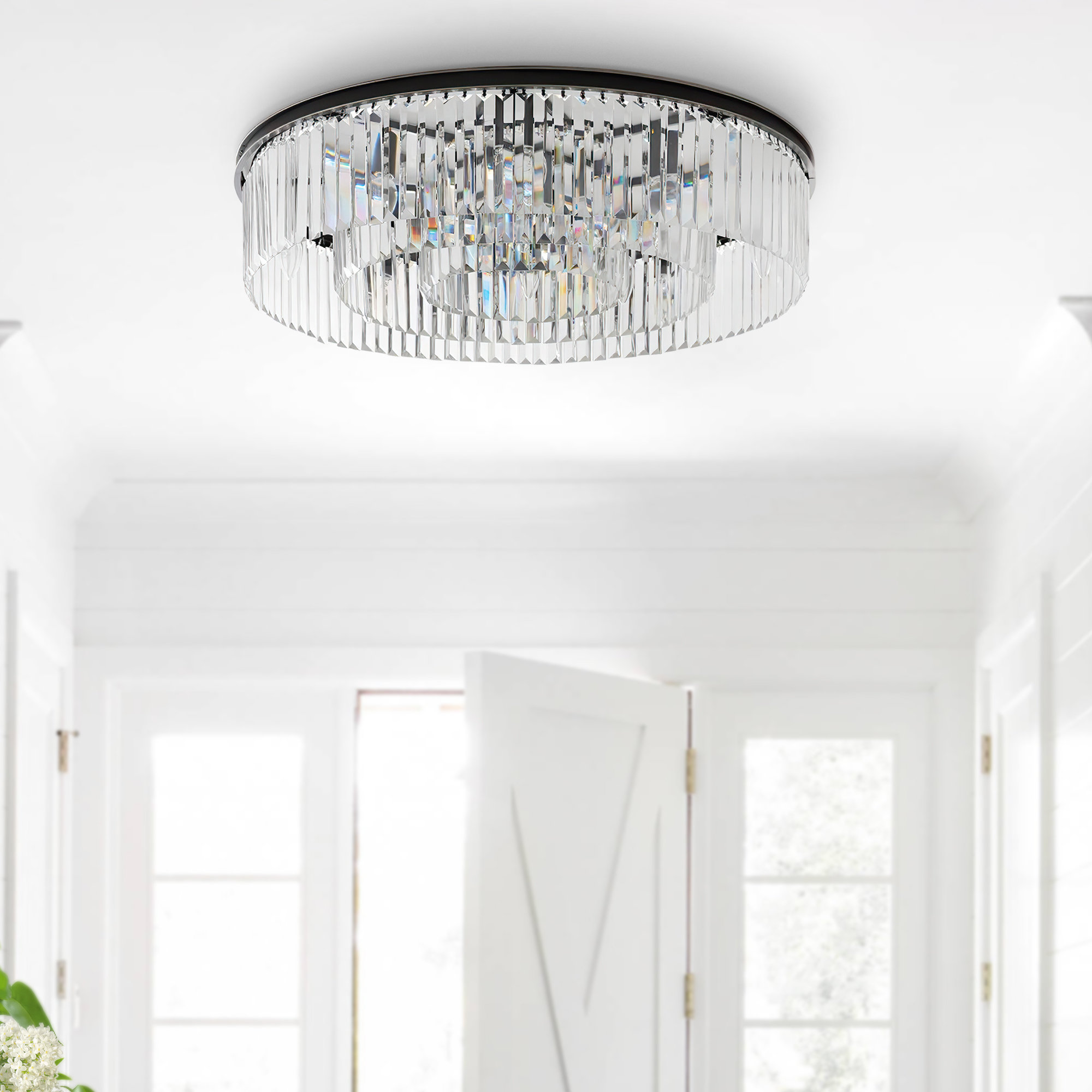 Everly Quinn Lambrook Crystal Flush Mount & Reviews | Wayfair