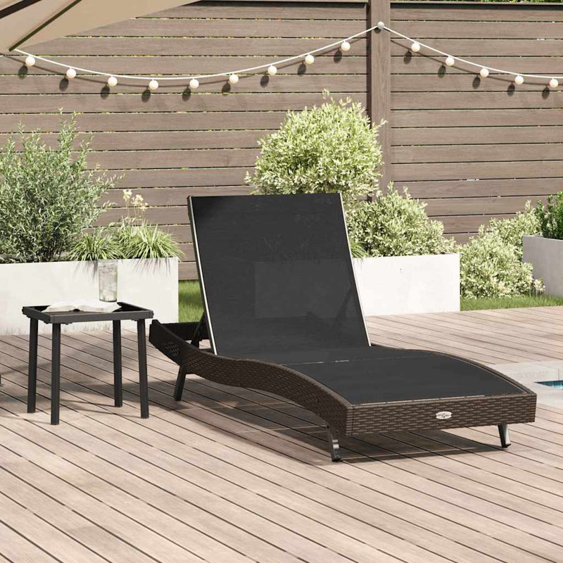 Sun Lounger With Table 2 Pcs 40 X 40 X 40.5 Cm, Brown