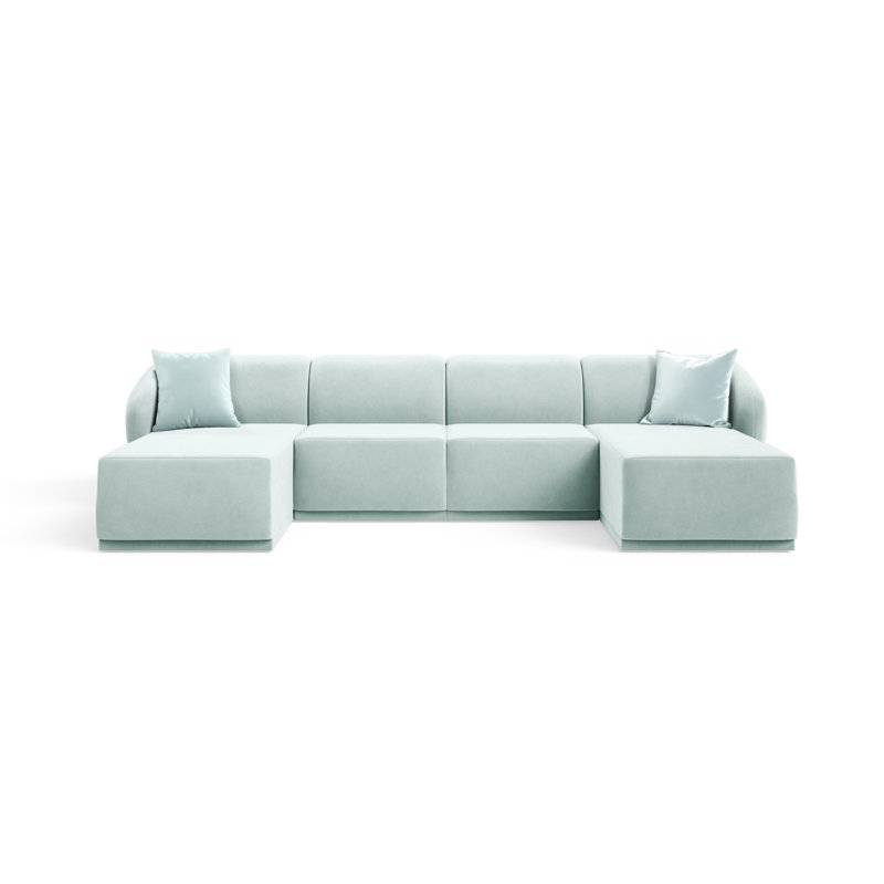 4 Seater Velvet Sofa & Chaise