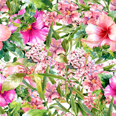 Sageville Watercolor Flowers Vector by Photo_iget - Wrapped Canvas Print