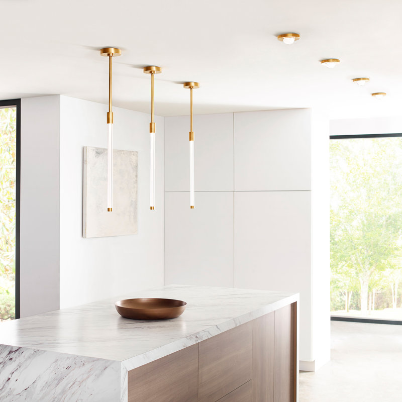 Ebell 1 - Light LED Flush Mount, Natural Brass