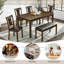 Ensemble de table de salle à manger 6 pièces avec banc et chaises, ensemble de table de salle à manger en bois pour 6 personnes
