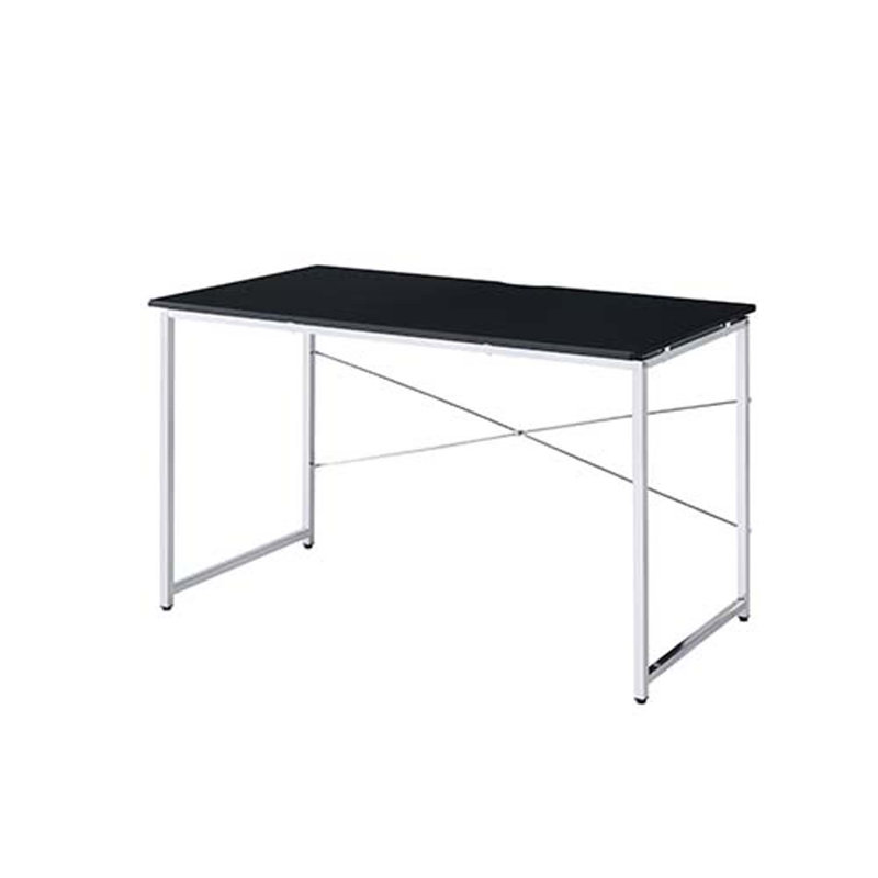 Tennos Vanity Desk, Black & Chrome Finish