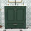 Meuble-lavabo moderne avec lavabo en céramique, tablette réglable et tiroir de rangement-636241906