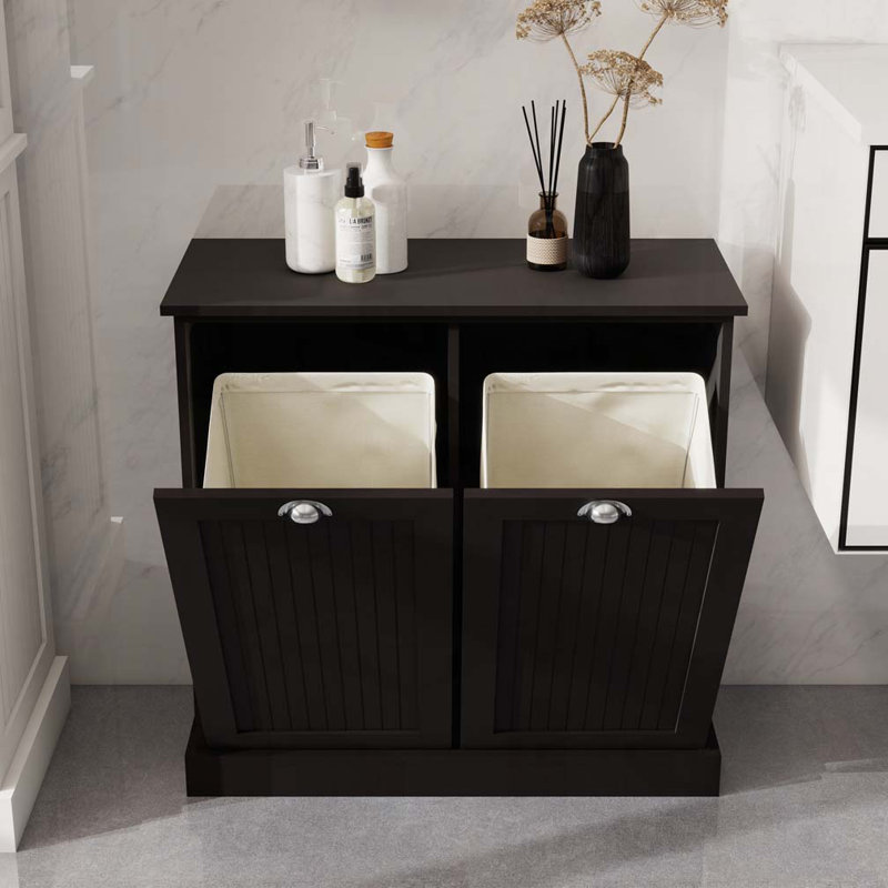 Armoire de trieur de linge inclinable à deux compartiments