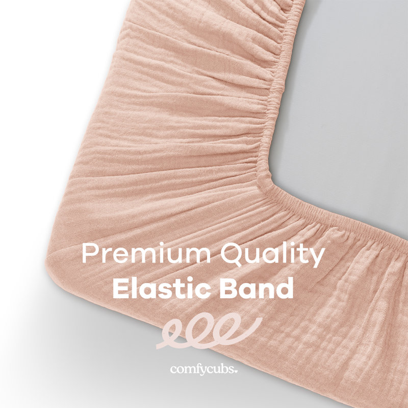 Blush Cotton Muslin Fitted Bassinet Sheet for Baby