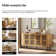 2-Piece Modern Minimalist Bedside Table And Nightstand Set, Oak Colour, Rounded Top With Slatted Door Design, Reed Pattern With Built-In Charger Outlet