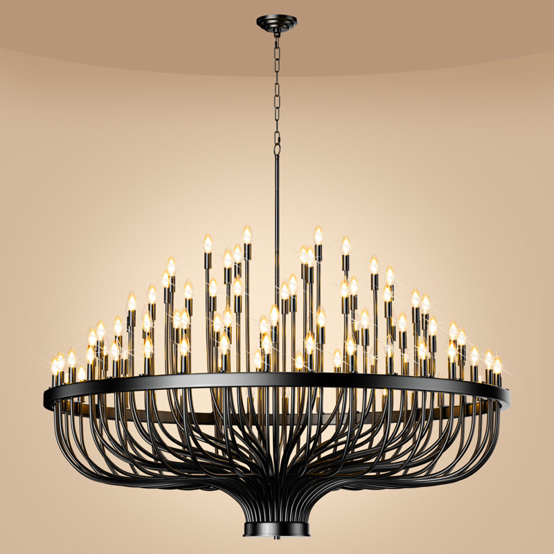 Roakes Wagon Wheel Chandelier, 51.77" H x 70.8" W x 70.8" D