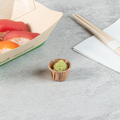 Restaurantware-Sustain 0.5 Ounce Portion Cups, 2000 Disposable Condiment Cups - Compostable, Versatile, Kraft Paper Sample Food Cup, Stylish, For Serving Dips, Jams, Sauces, Nuts, And More