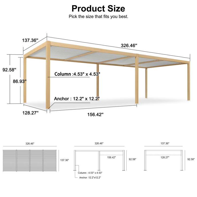 Pergola à persiennes en aluminium mauve à grain de bois réglable avec guirlandes de lumières pour terrasse et jardin