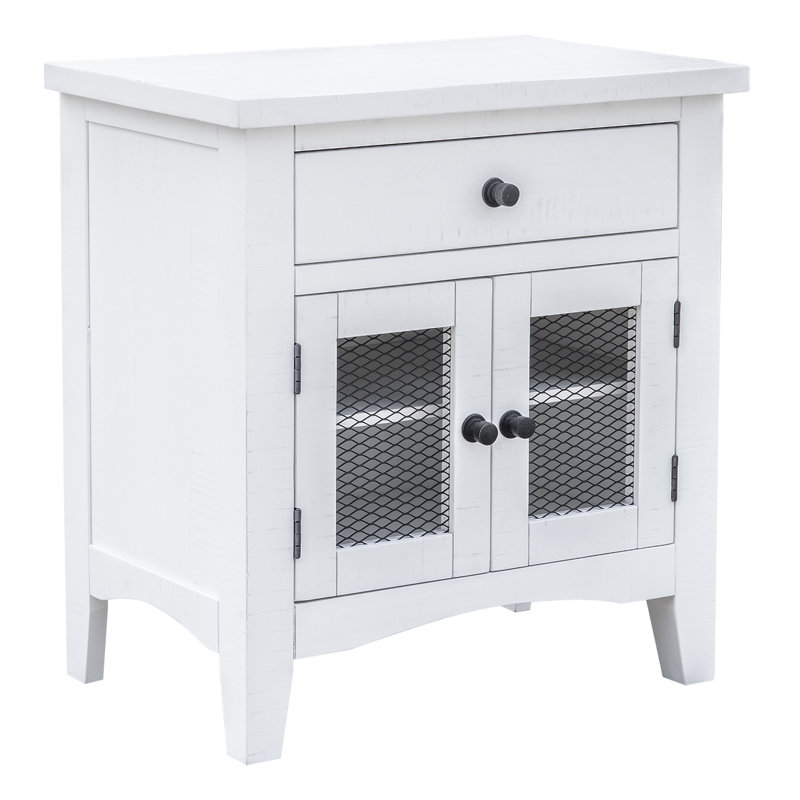 Epes 27'' W Solid Wood Nightstand, Vintage White