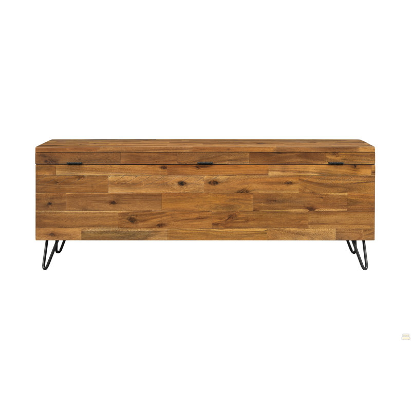 Solid Acacia Wood 46-inch Storage Bench