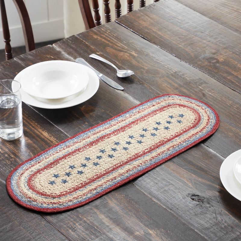 Celebration Jute Oval Table Runner, 24" L x 8" W