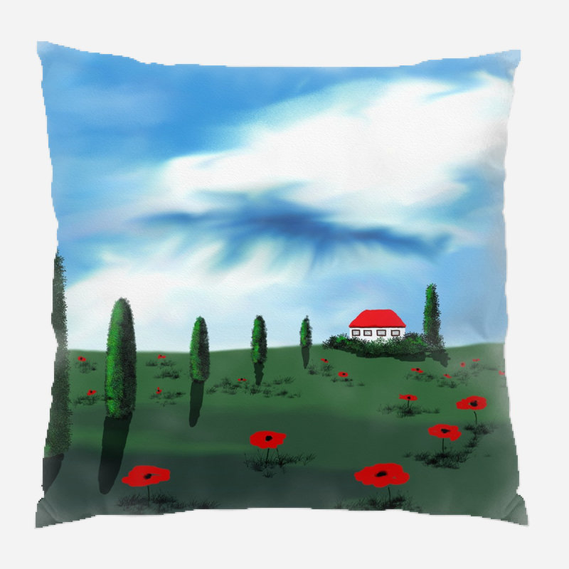 Coussin décoratif Flovilla, Microsuède, Intérieur
