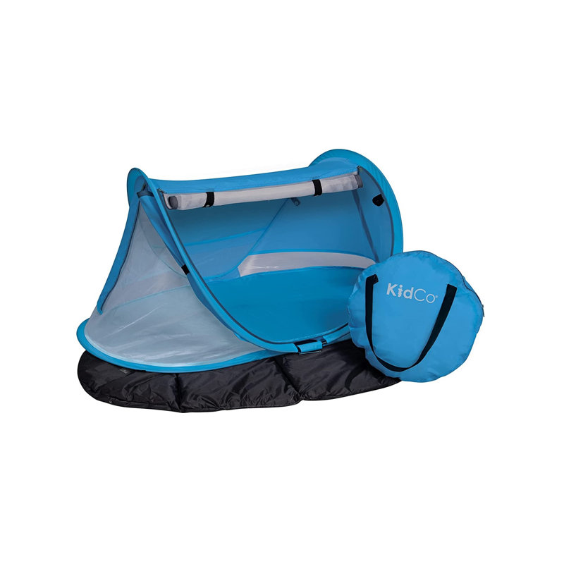 KidCo PeaPod Portable Foldable Mesh Toddler Travel Bed & Storage Bag, Sky Blue