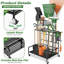 Garden Tool Organizer Rack with Wheels and 12 Hooks, Holds 39 Tools for Garage, Shed, Patio