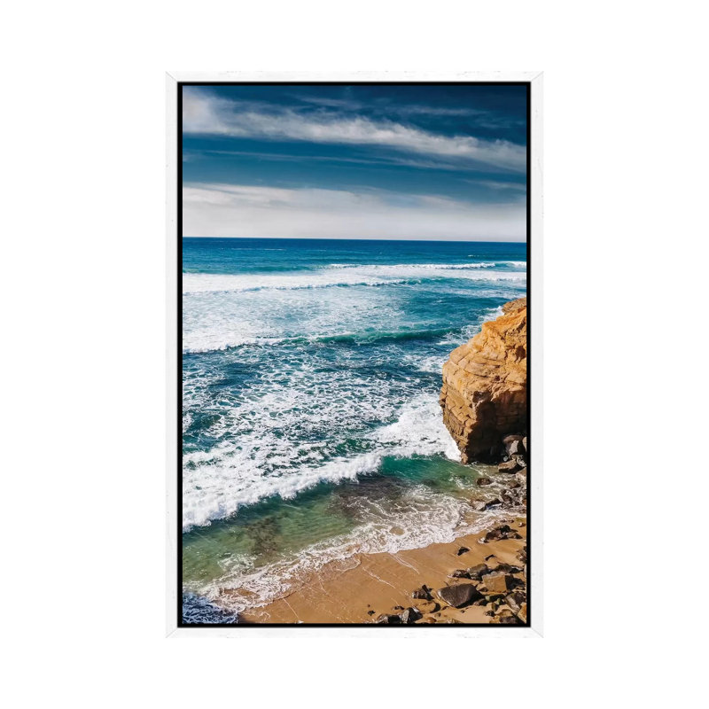 Sunset Cliffs II by Bethany Young - Print on Canvas, White Framed, 66.04cm H x 45.72cm W x 3.81cm D
