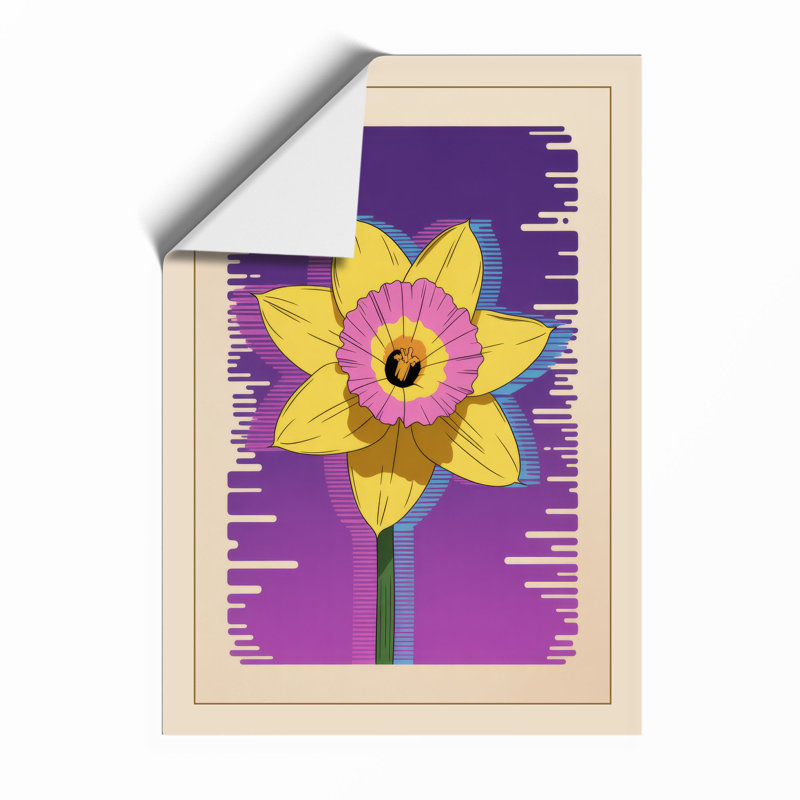 Cheerful Daffodil Botanical - Framed Print, A4 - 29.7 x 21.0 cm, Unframed
