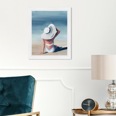 «Fashion and Glam Sun Kissed Swimsuit», reproduction d'art sur papier encadrée