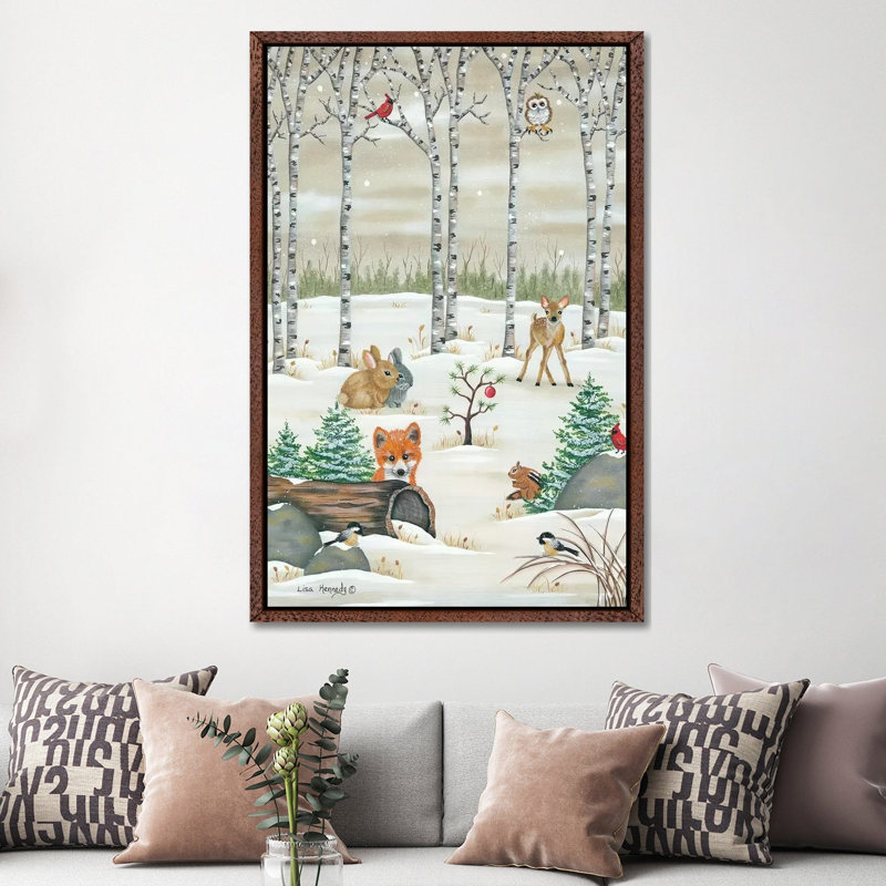 Woodland Critters by Lisa Kennedy - Wrapped Canvas Print, Classic Brown Wood Framed, 152.5 cm H x 101.5 cm W