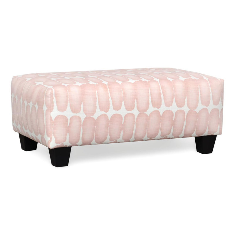 Jireth Upholstered Ottoman, Shibori Dot Blush
