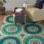 Tapis ivoire / turquoise crocheté à la main Dravin-1321880400