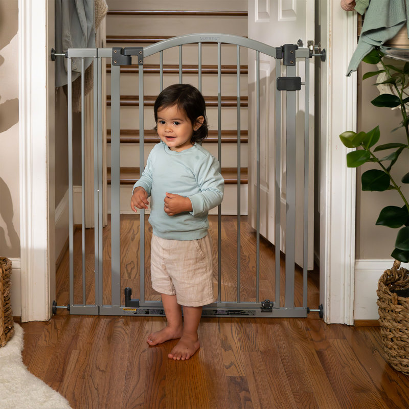 Metal Adjustable Pressure Mounted Pet Gate With Door