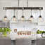  Luminaire suspendu linéaire pour îlot de cuisine à 5 lumières LineGlow