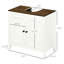 Armoire de meuble-lavabo antique blanc sur pied, tablette au sol, tablette réglable, portes doubles modernes sous l'apparence