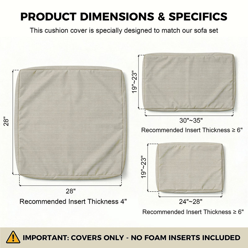Housse de coussin d'extérieur, Beige