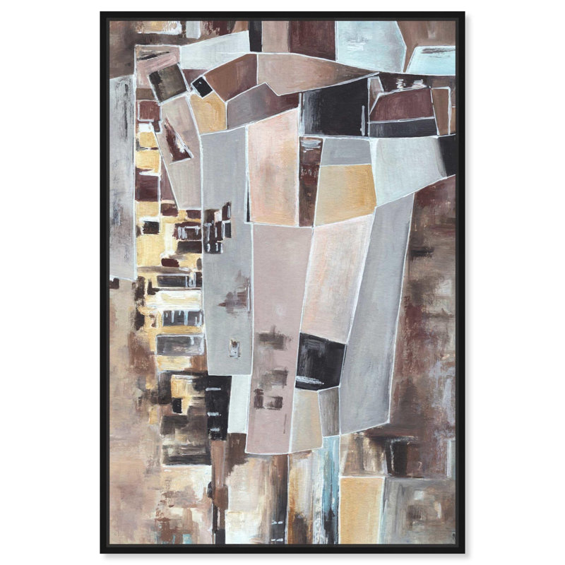 Art moderne, toile moderne d'art moderne, Cadre flottant noir, H 16 po x l 11 po