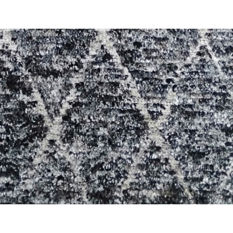 Tapis noir / blanc tissé à la main de haute qualité, Rectangle 2 pi x 3 pi