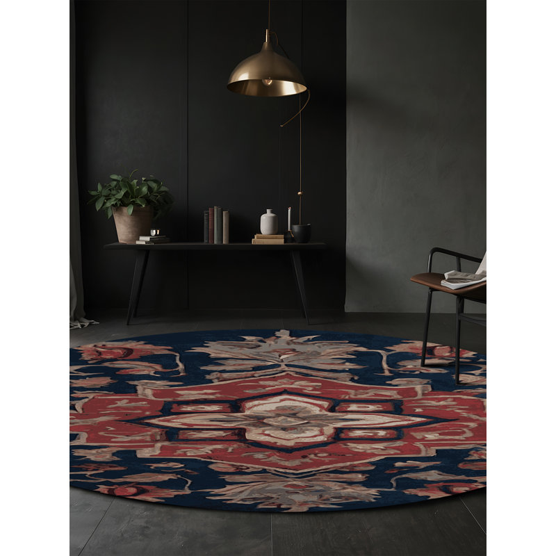 Tapis gris soyeux et moelleux, Rond 8 pi