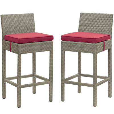 Conduit Bar Stool Outdoor Patio Wicker Rattan by Modway