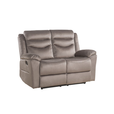 Causeuse inclinable en velours à accoudoirs coussinés 57 po Aquilino