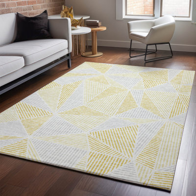 Premium Machine Washable Cerrito Gold Rug
