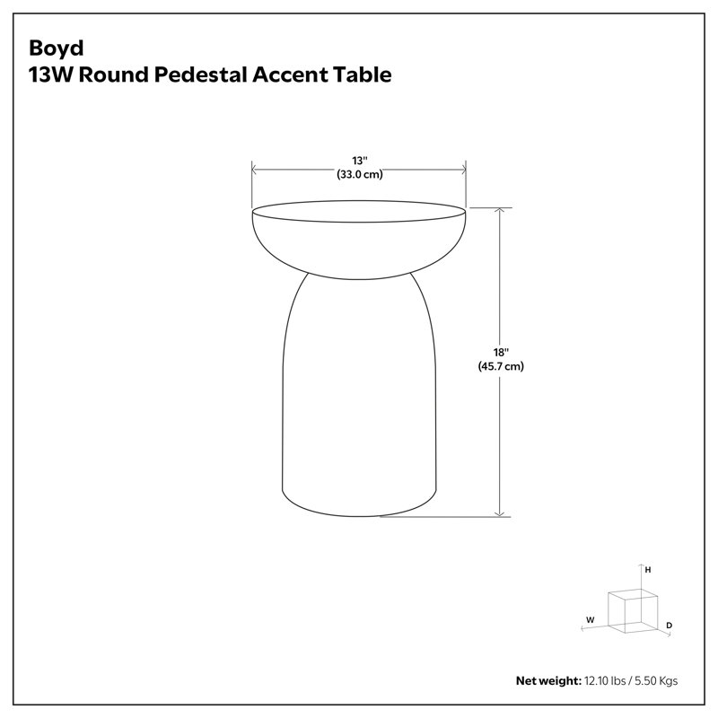 Table de bout Boyd, Blanc délavé