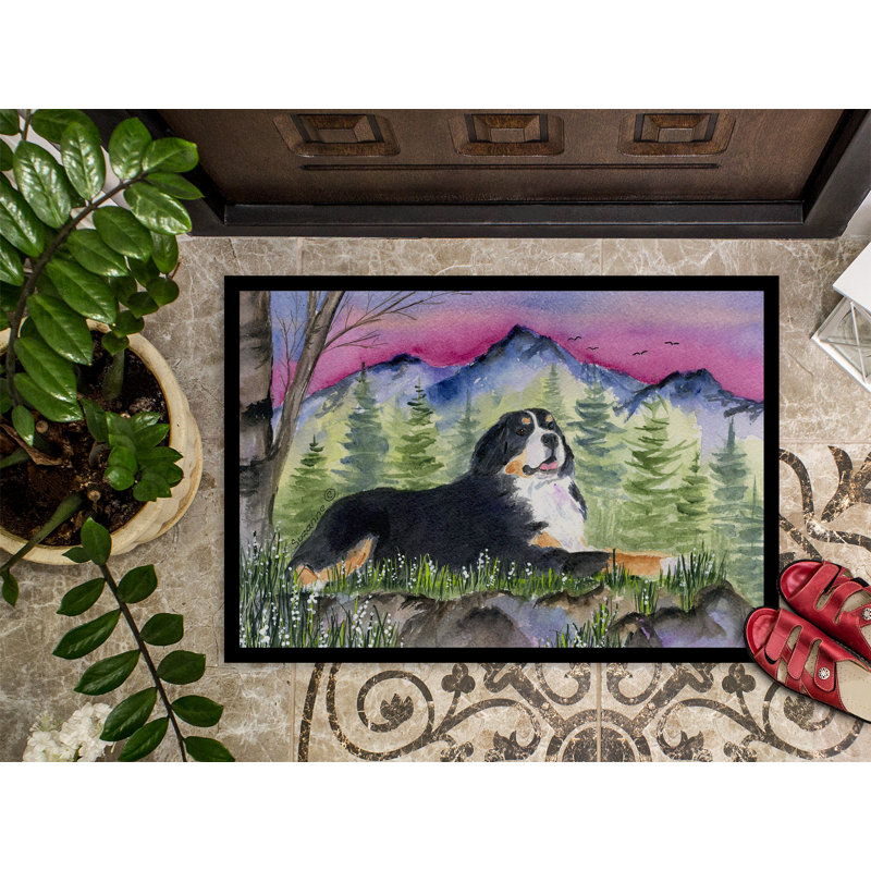Tapis de porte d’intérieur anti-dérapant bouvier bernois mountain dog, Rectangle 2 pi x 3 pi