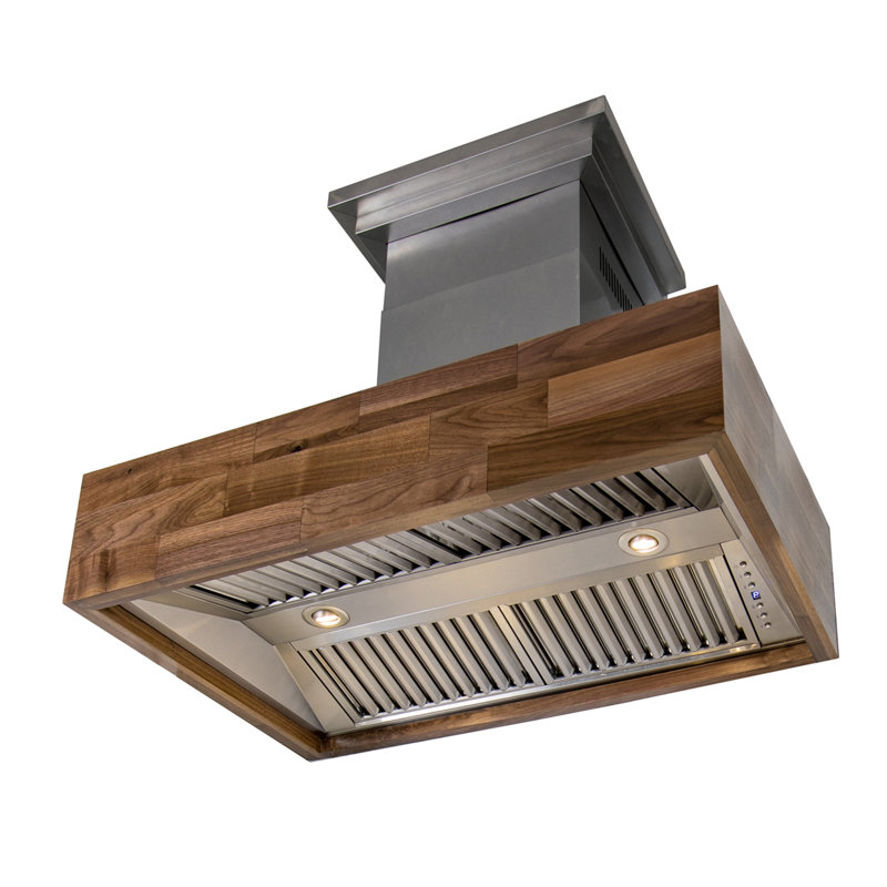 Hotte murale convertible 30 pouces 400 CFM ButcherBlock, Noyer