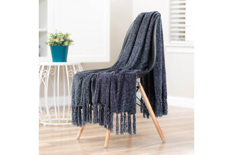 Amberly Chenille Velvety Texture Decorative Blanket