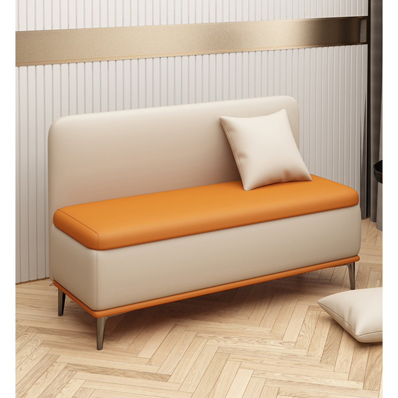 Repose-pieds de luxe en cuir avec rangement, H 32,28 po x l 47,24 po x P 19,69 po