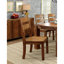 2Pcs Rustic Dark Oak Solid Wood Chair, Dining With Panel Back Touch Chairs Of 2, Design