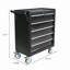 Armoire à outils en métal à 5 tiroirs, boîte à outils de rangement avec roues de frein, boîte à outils avec serrure, convient aux entrepôts, garages, ateliers de réparation, salles d'outils et autres endroits