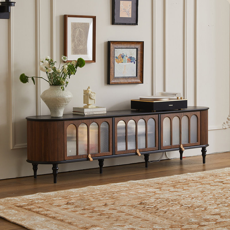 Meuble télé rétro avec rangement simple, H 20,87 po x L 78,74 po x l 15,75 po