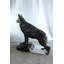 Statue de berger allemand géant en aluminium NIFao debout sur une base rocheuse - sculpture décorative d'extérieur et d'intérieur - grande 46 po x 20 po x 49 po