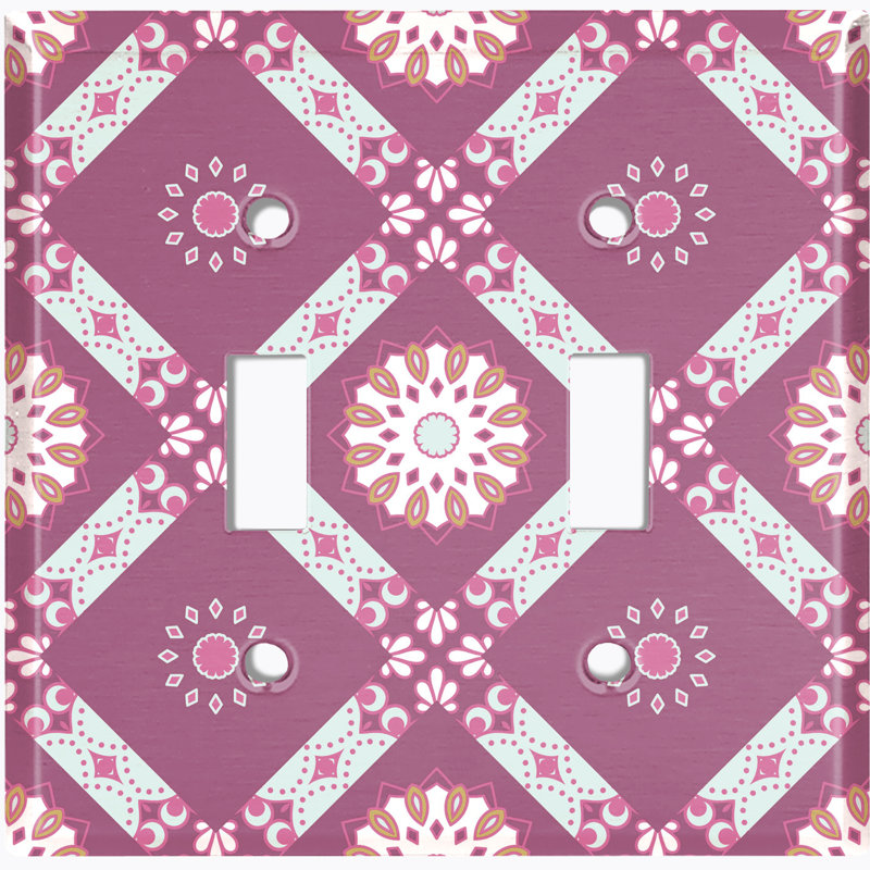Patterned 2 - Gang Toggle Light Switch Standard Wall Plate
