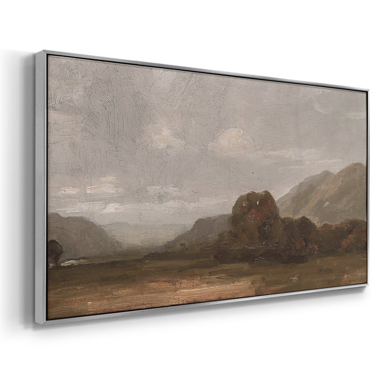 Série paysage -MXCV- Toile tendue avec châssis tendue - Prêt à accrocher, H 17 po x l 33 po, Argent argent
