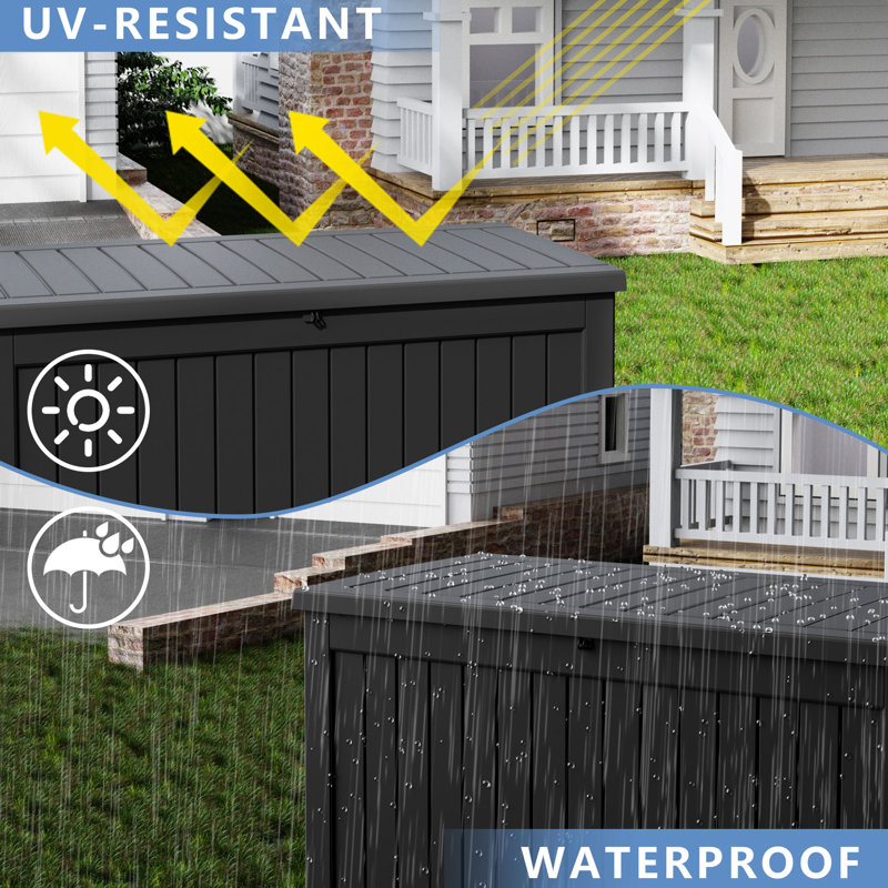 WFX Utility™ 230 Gallon Water Resistant Lockable Deck Box with Lock, Black