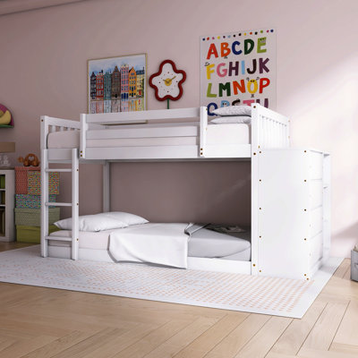 Bunk Bed With 4 Drawers And 3 Shelves
