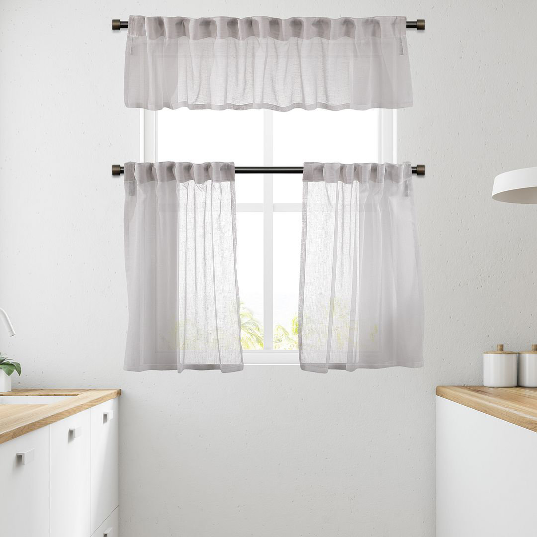 Solid Colour Kitchen Curtain